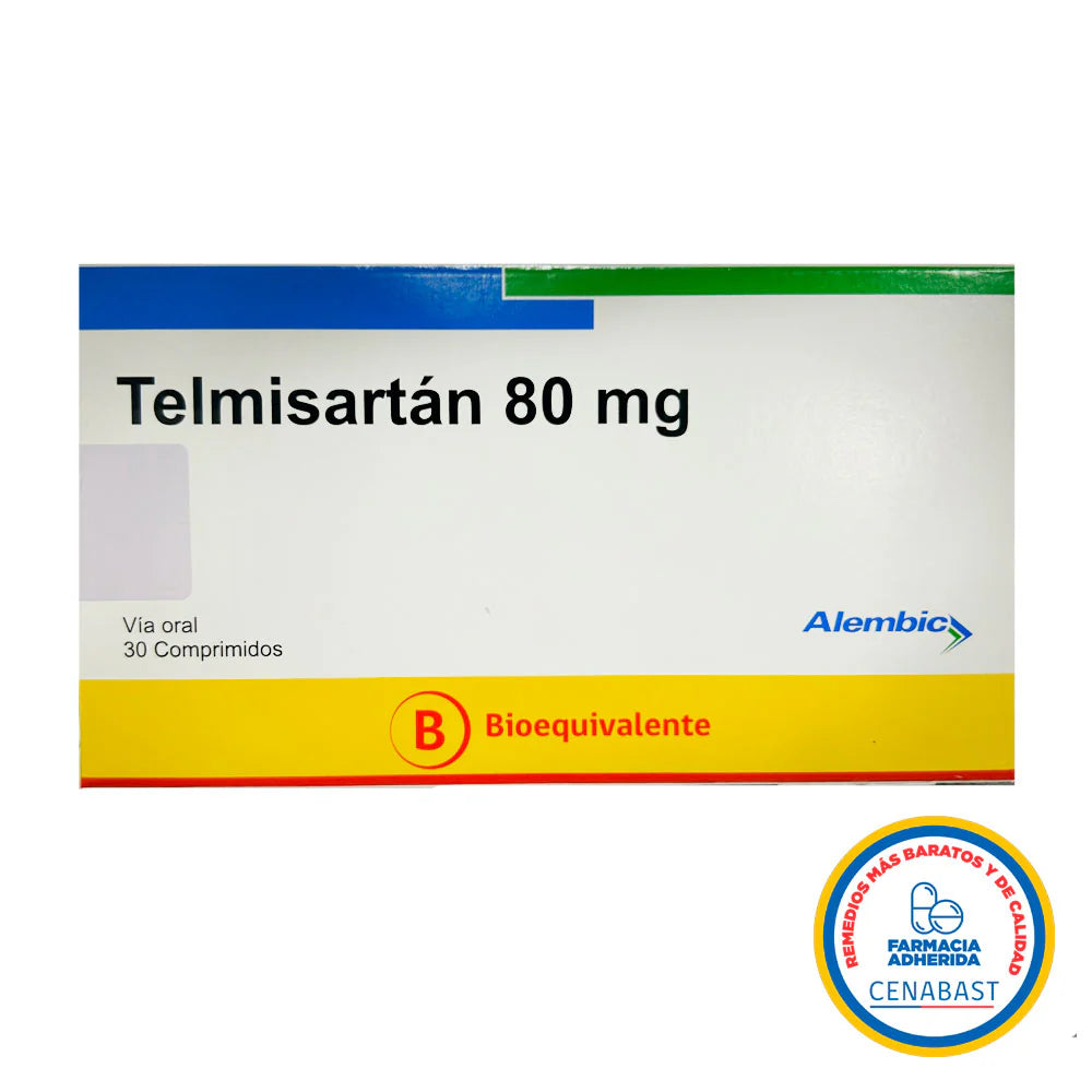 Telmisartan 80mg - 30 Comprimidos - Medicamento Cenabast