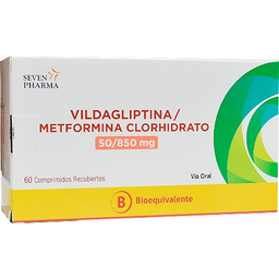 Vildagiptina/Metformina 50/850mg - 60 Comprimidos Recubiertos