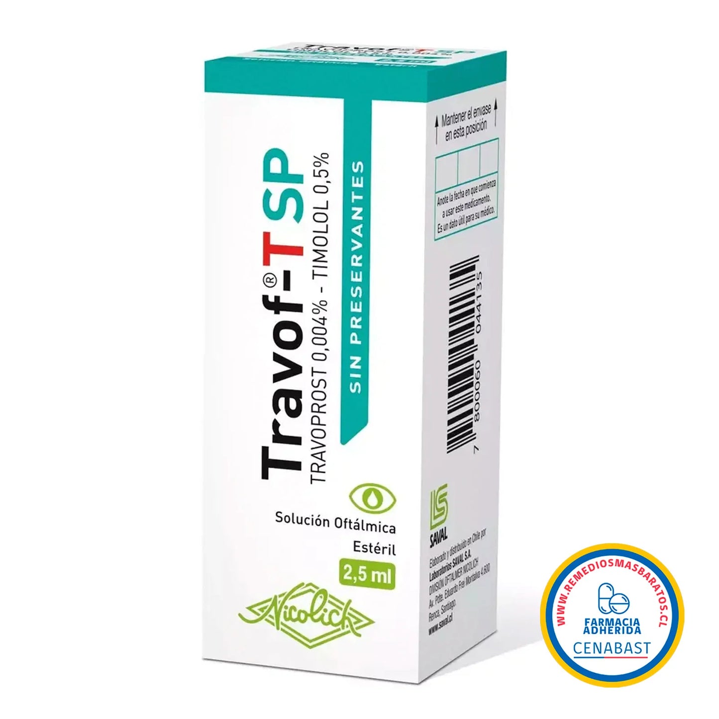 Travof-T SP - Solución Oftálmica 2.5 ml - Medicamento Cenabast