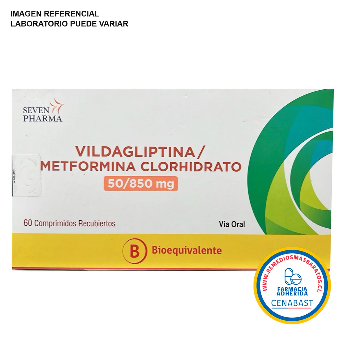 Vildagliptina/Metformina 50/850mg - 60 Comprimidos Recubiertos - Medicamento Cenabast